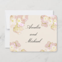 Pastell Rosa & Crème Blommig Bröllopsinbjudan