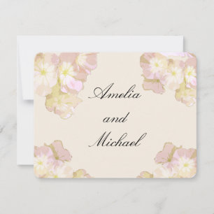 Pastell Rosa & Crème Blommig Bröllopsinbjudan Inbjudningar
