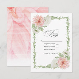 Pastell Rosa Dahlia Bröllop OSA Kort