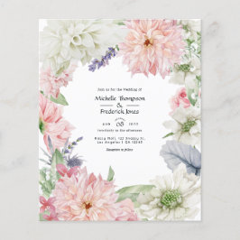 Pastell Rosa Dahlia Bröllopsinbjudan Flygblad