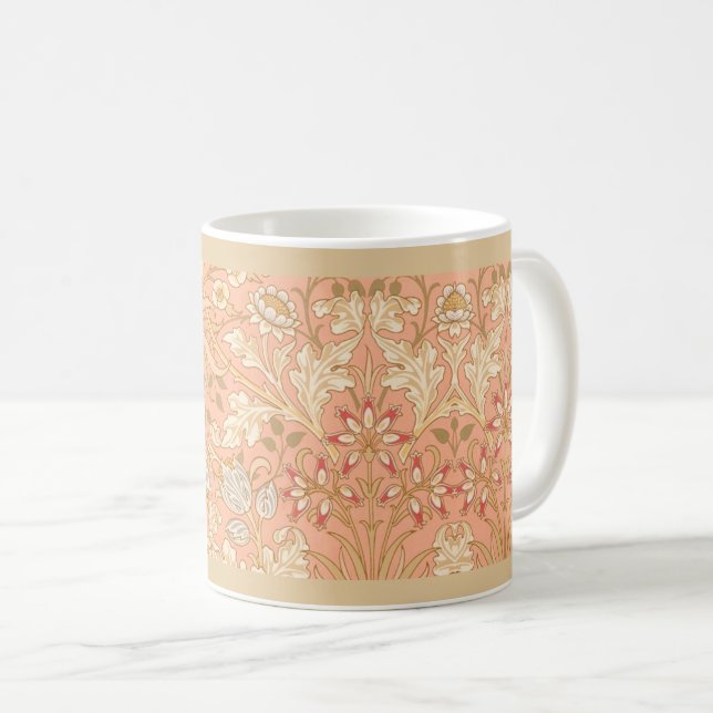 Pastell Rosa Dekorativa Blommor  Kaffemugg (Framsida höger)