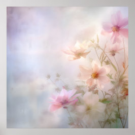 Pastell Rosa Disig Vår Blommor Av Ava Poster