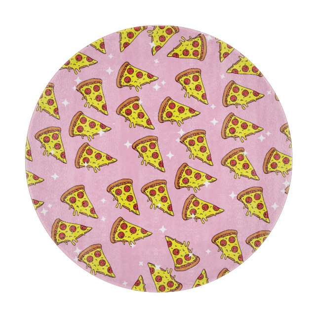 Pastell Rosa Flytande Pizzabitar Mönster (Framsidan)