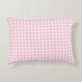 Pastell Rosa Gingham Rutig Prydnadskudde