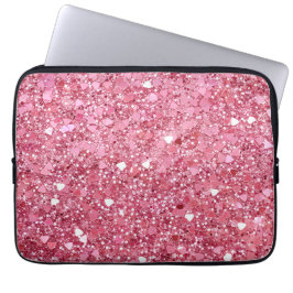 Pastell Rosa Glitter Inpackningspapper Laptop Fodral