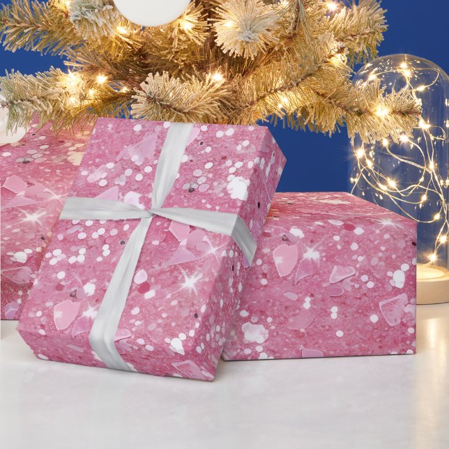 Pastell Rosa Glitter Inpackningspapper Presentpapper (Helgdagar)