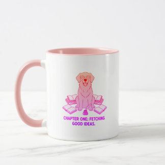 Pastell Rosa Golden Retriever Författare Mysig Dri Mugg