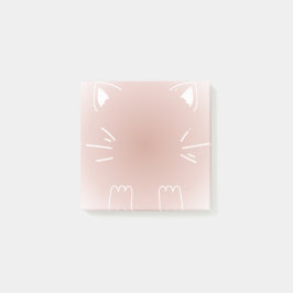 Pastell rosa gradient katt design post-it block