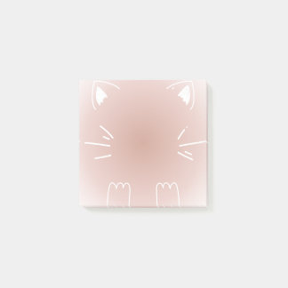 Pastell rosa gradient katt design post-it block