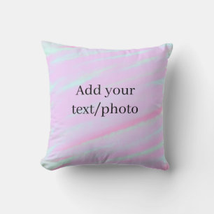 Pastell rosa grön lägg till foto text vattenfärg r kudde
