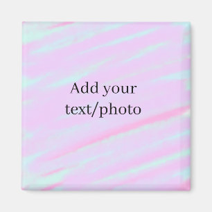 Pastell rosa grön lägg till foto text vattenfärg r magnet