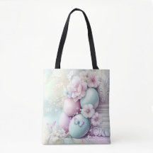 PASTELL ROSA & GRÖNA PÅSKEÄGG & BLOMMOR