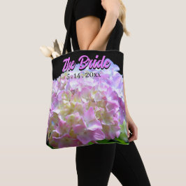 pastell rosa gula lila hortensia blommor Brud Tygkasse