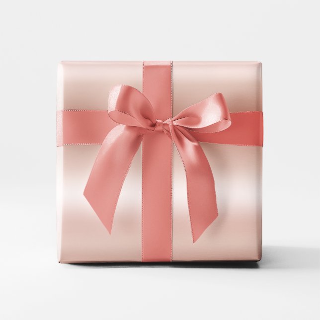 Pastell Rosa Guld Folie Ombre Presentpapper (Pastel Rose Gold Foil Ombre Wrapping Paper)