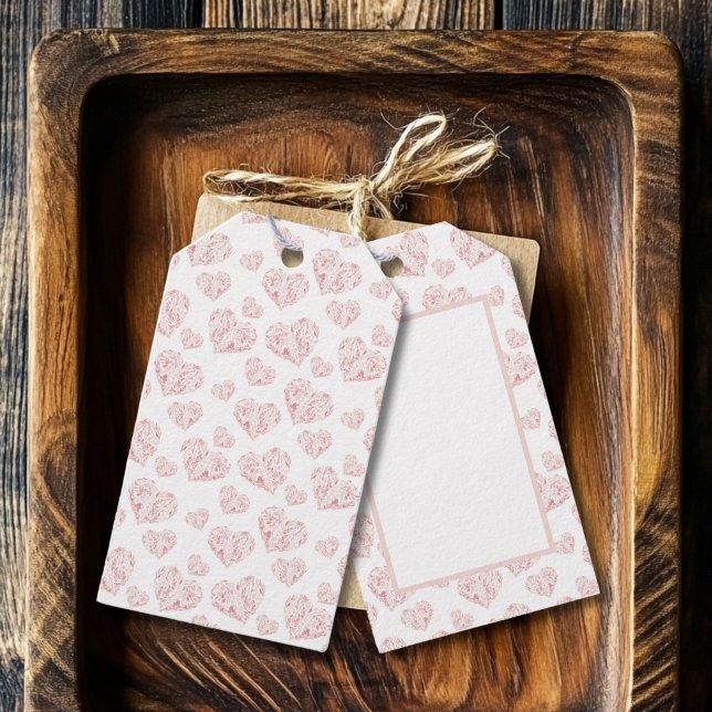 Pastell Rosa Hjärtan Presentetikett (Pastel Pink Hearts Gift Tags)