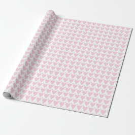 Pastell Rosa Hjärtan Presentpapper