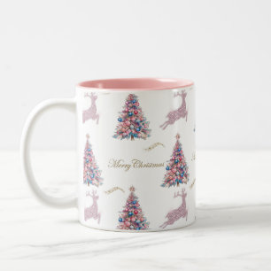 Pastell Rosa Jul Två-Tonad Mugg