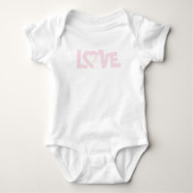 Pastell Rosa Kärlek Hjärtat Baby Bodysuit