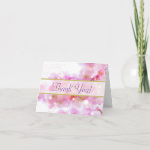 Pastell Rosa Körsbärsblommor Tack Kort