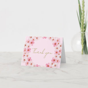Pastell Rosa Körsbärsblommor Vackra Tack Kort