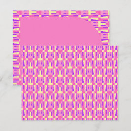 Pastell Rosa Lila Geometrisk Pixelblocksmönster Tack Kort