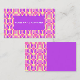 Pastell Rosa Lila Geometrisk Pixelblocksmönster Visitkort