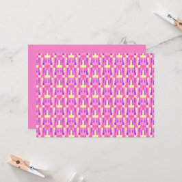 Pastell Rosa Lila Geometriskt Pixelblocksmönster Inbjudningar