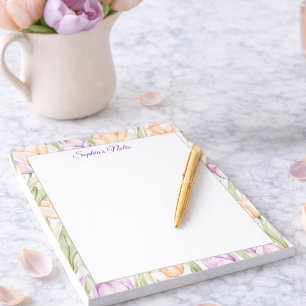 Pastell Rosa Lila Vårblomma Namn Anteckningsblock
