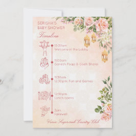 Pastell rosa marockanska lyktor baby shower tidsli inbjudningar