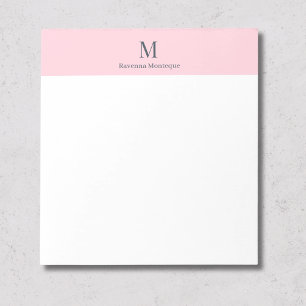 Pastell Rosa Minimalistisk Personligt Namn Anteckningsblock