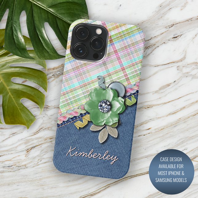 Pastell Rosa Mintgrön Blå Gingham Rutig Mönster (Skapare uppladdad)