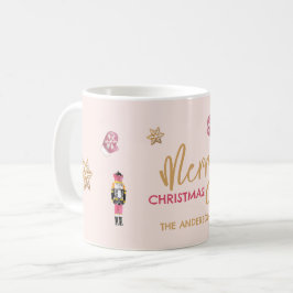 Pastell Rosa Modern Julmönster Kaffemugg
