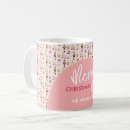 Pastell Rosa Modern Julmönster Kaffemugg