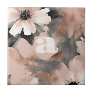 Pastell Rosa Monogram Kakelplatta