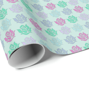 Pastell Rosa Mönster Blått Presentpapper
