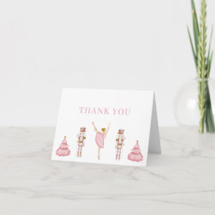 Pastell Rosa Nötknäppare Baby Shower Tacksamhetsko Tack Kort