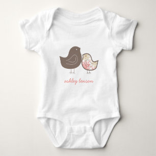 Pastell Rosa Nyckfulla Damaskkycklingar Chic Babyf T Shirt