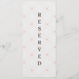Pastell Rosa och Crème Geometrisk Reserverad Stol Meny