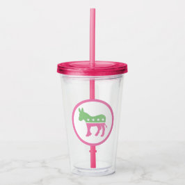 Pastell Rosa och Grön Demokratisk Åsna Take Away Mugg