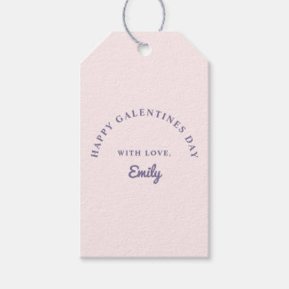 Pastell Rosa och Lila Galentines Dag Presentmärke Presentetikett
