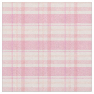 Pastell Rosa och Orange Plaid Tyg