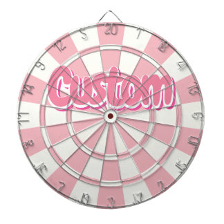 Pastell Rosa Och Vit Anpassningsbar Text Darttavla