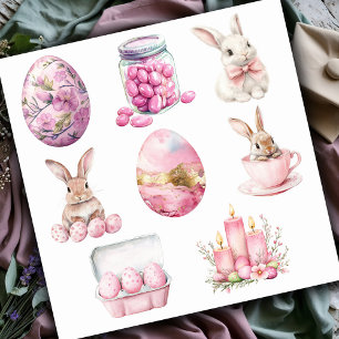 Pastell Rosa Påsk Set 1 Klistermärken