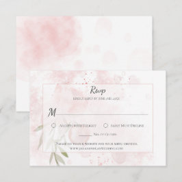 Pastell Rosa Pion Akvarellsköljd RSVP OSA Kort