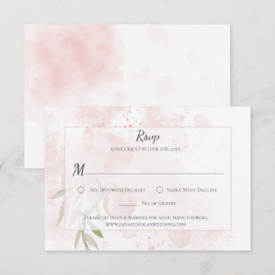 Pastell Rosa Pion Akvarellsköljd RSVP OSA Kort