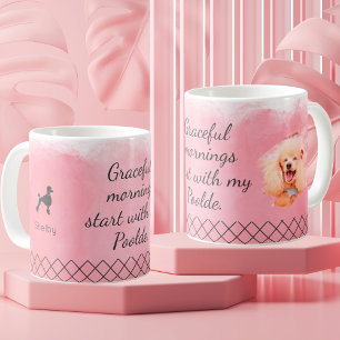 Pastell Rosa Pudel Mugg – Personligt Namn & Foto