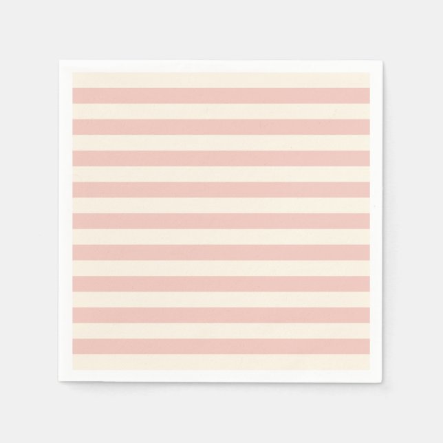 Pastell Rosa Randig Mönster Modern Minimalistisk Pappersservett (Framsidan)