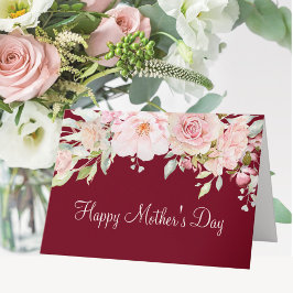Pastell Rosa Ros Blomma Blommig Grattis Mamma Dag Kort