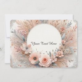 Pastell Rosa Rosor och Ömtåliga Spetsdetaljer Inbjudningar