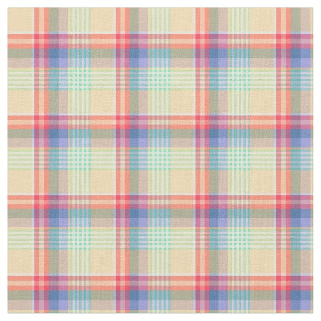 Pastell Rosa Rutig Tyg (Närbild)